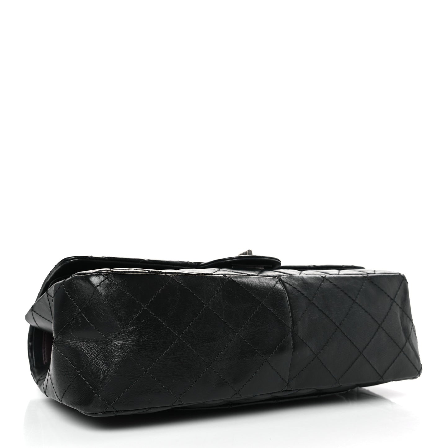 Aged Calfskin Quilted 2.55 Reissue 227 Flap Black