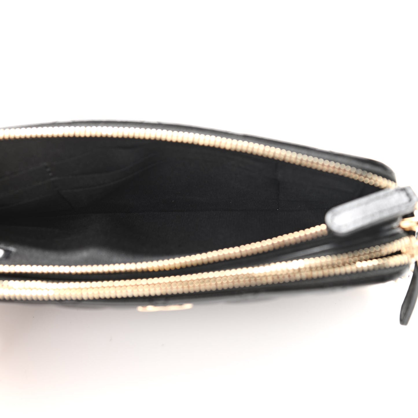 Calfskin Quilted Pearl Small Clutch With Chain Black