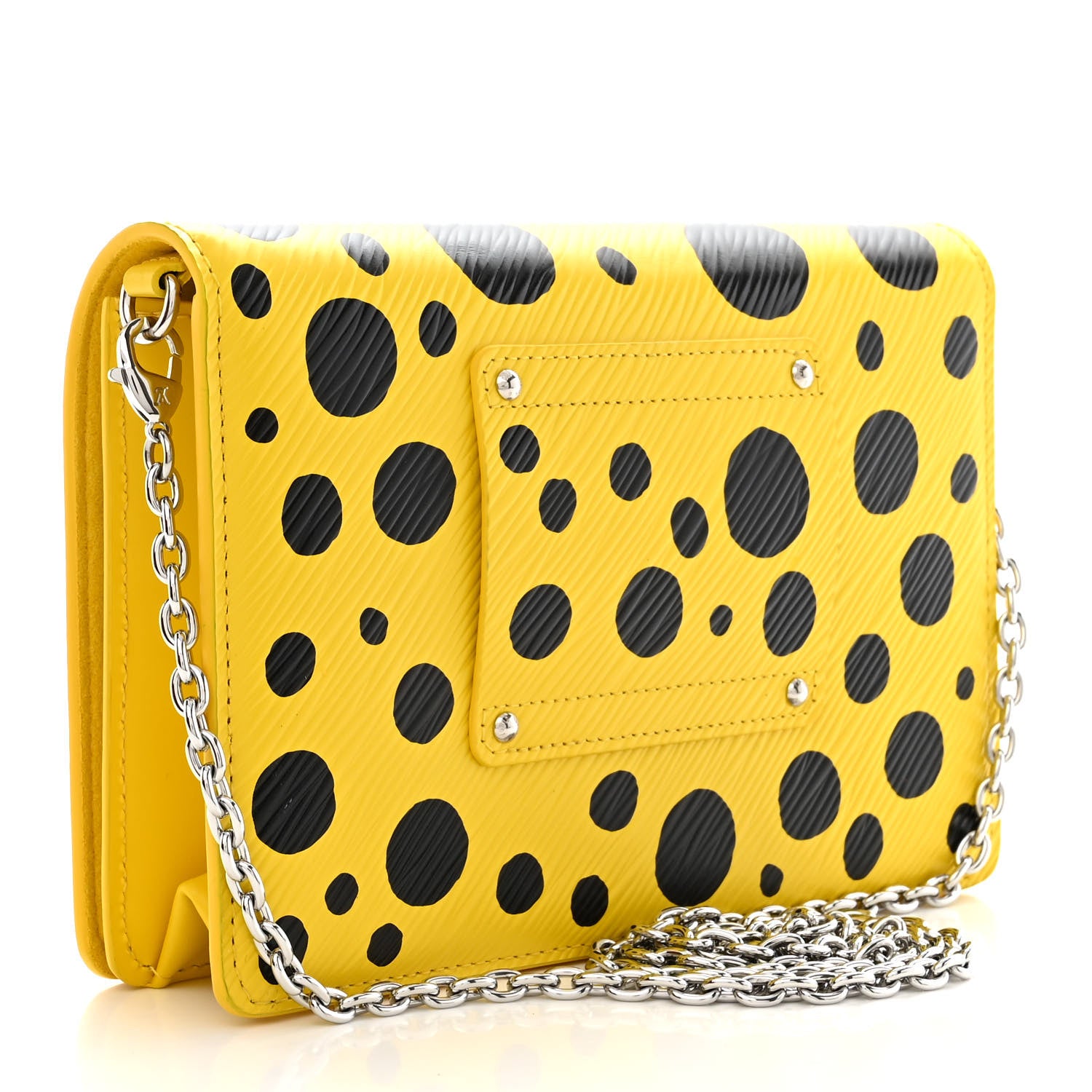 Louis Vuitton LV x YK Epi Infinity Dots Twist Belt Chain Wallet Yellow Black 3 of 12