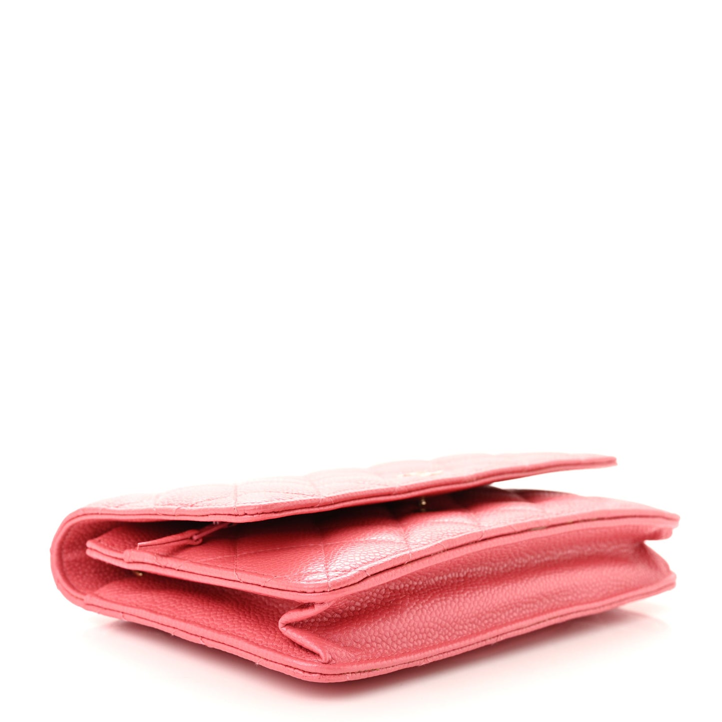 Caviar Quilted Wallet on Chain WOC Pink
