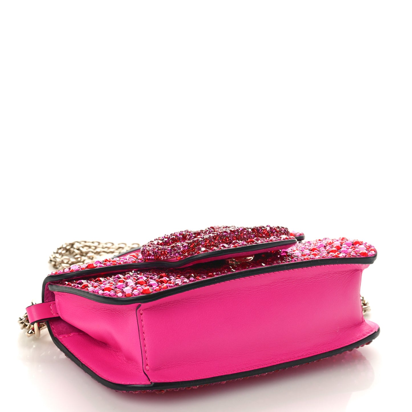 Crystal Vlogo Small Loco Shoulder Bag Pink PP