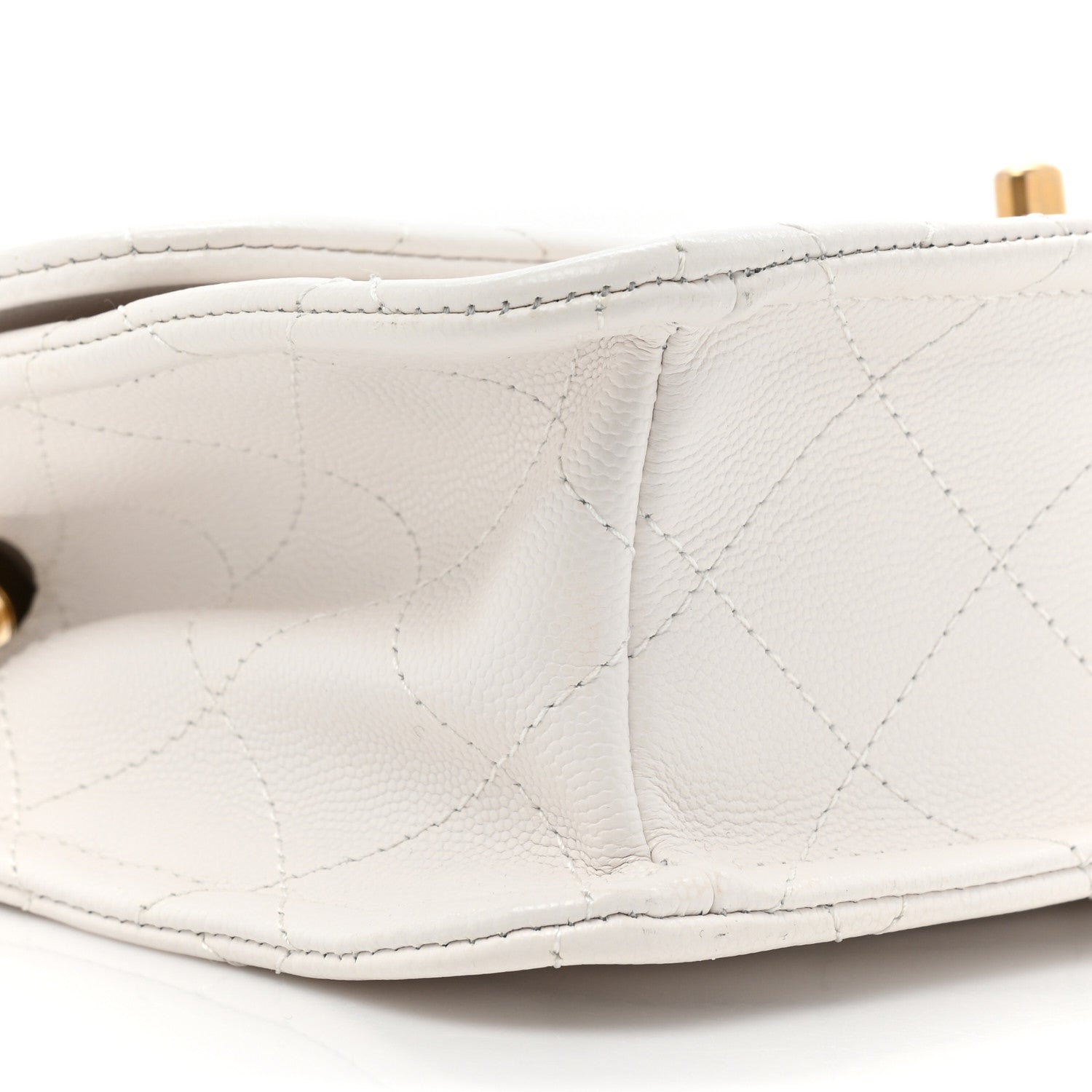 Chanel Caviar Quilted Medium Sweet Classic Flap White 9 of 10