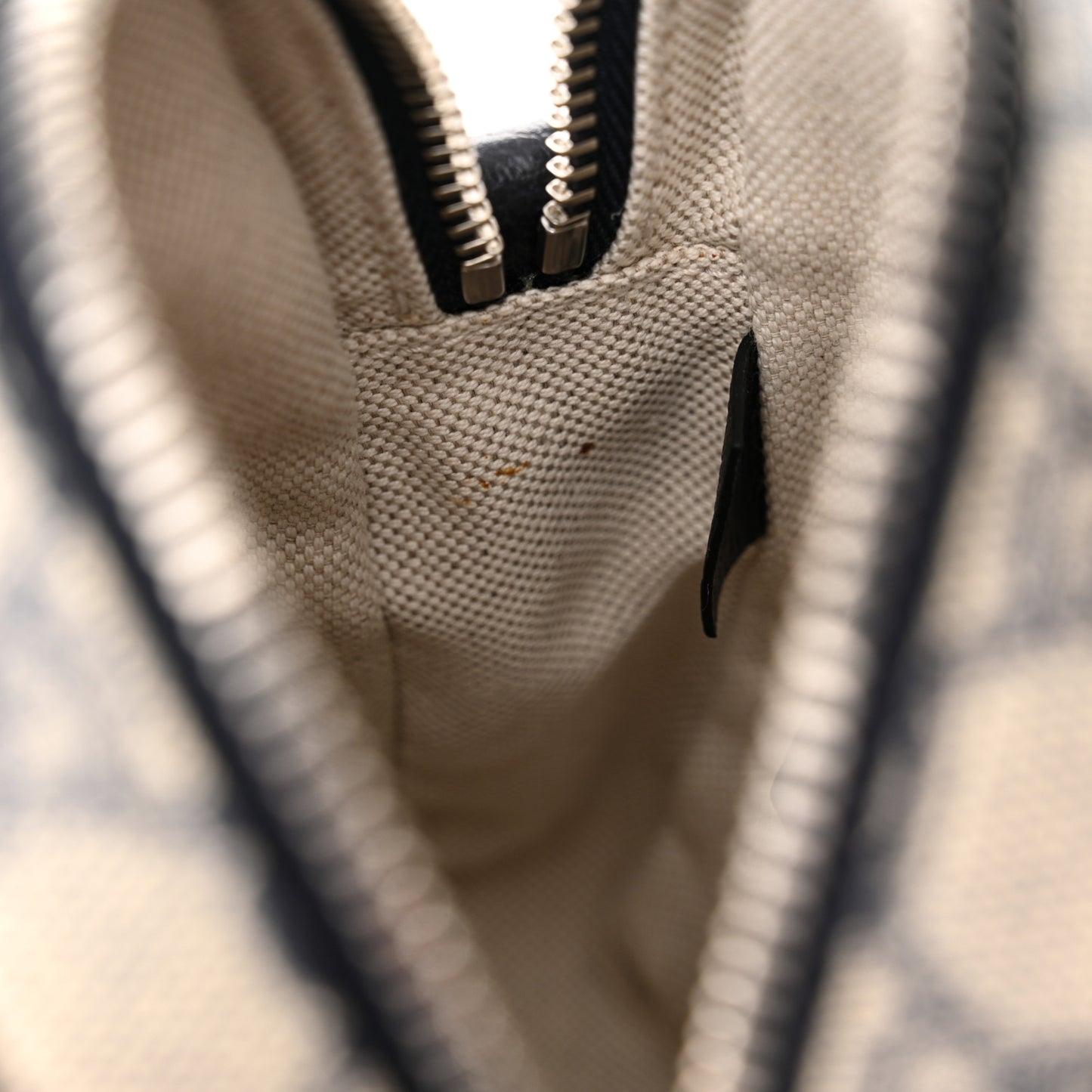 GG Supreme Monogram Textured Dollar Calfskin Web Mini Ophidia Double Zip Messenger Bag Beige Blue