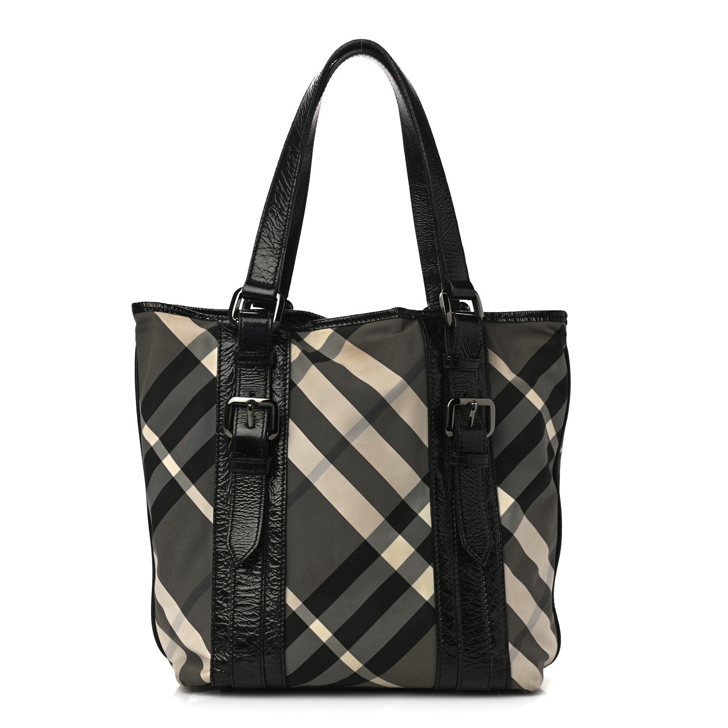 Burberry Nylon Beat Check Small Victoria Tote Black 1 of 11