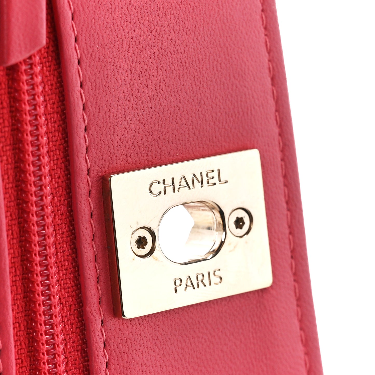 Lambskin Quilted Trendy CC Wallet On Chain WOC Pink