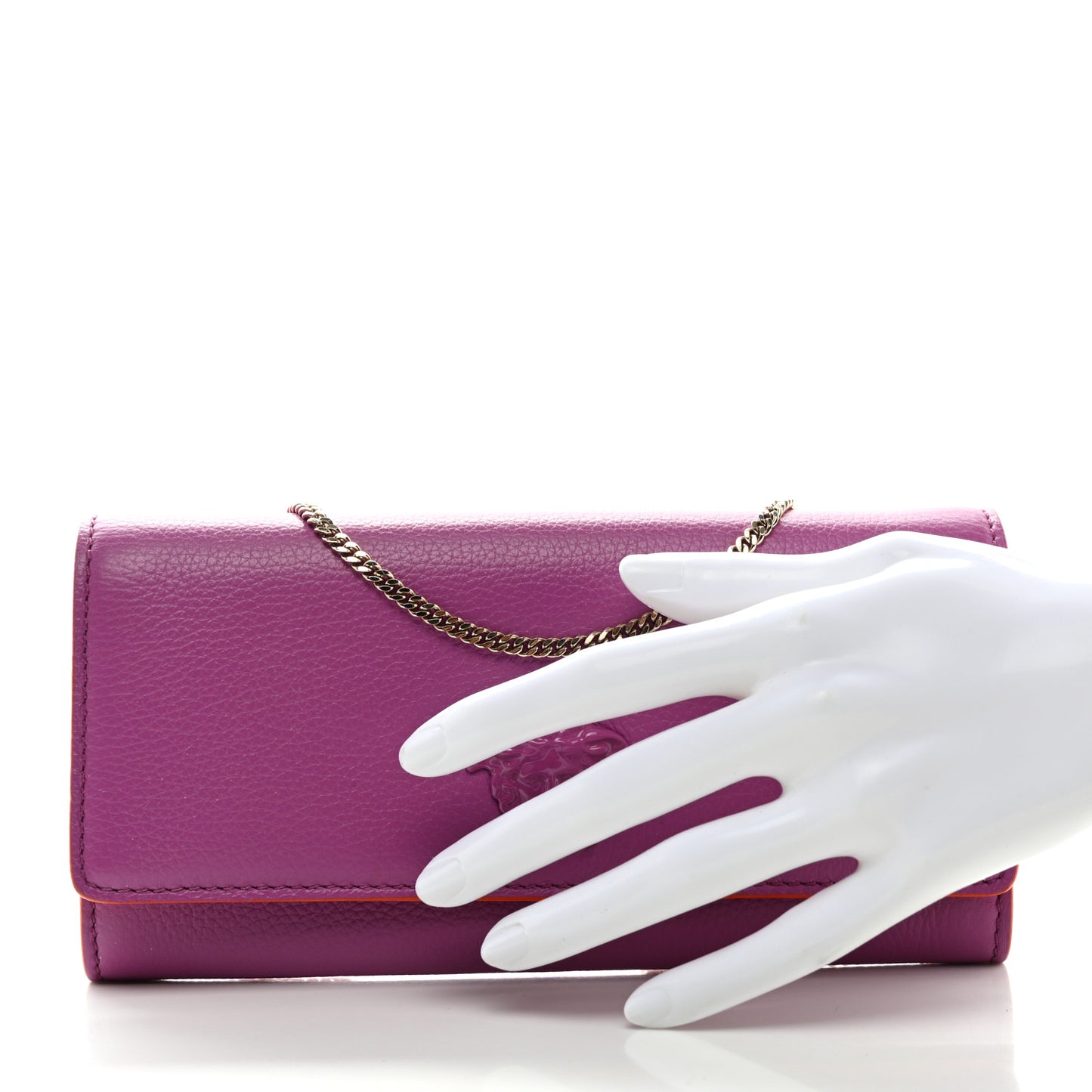 Grained Calfskin Palazzo Chain Evening Bag Pink