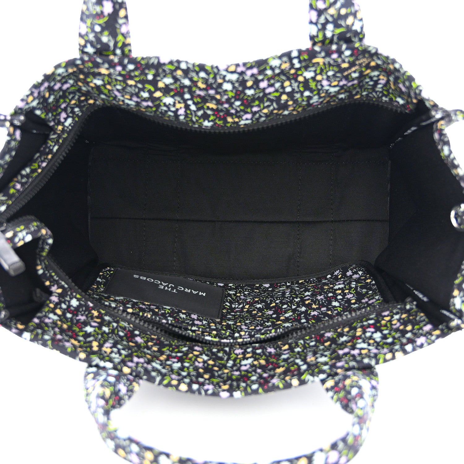 Marc Jacobs Cotton Canvas Floral Print Medium The Traveler Tote Bag Black 5 of 10
