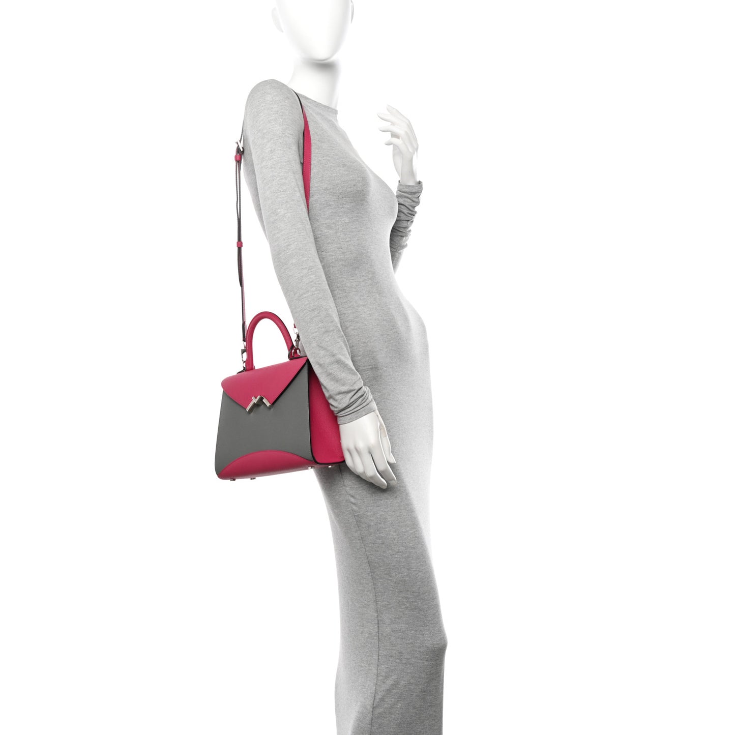 Carat Calfskin Bicolor Gabrielle PM Fuchsia Tourterelle