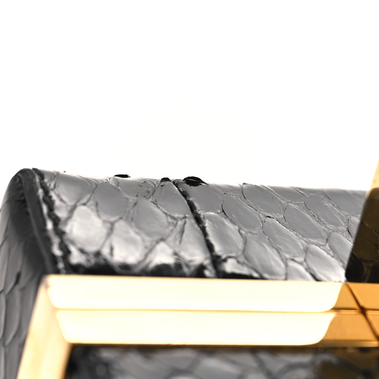 Alexander McQueen Snakeskin Poppy Cage Knuckle Box Clutch Black 13 of 13