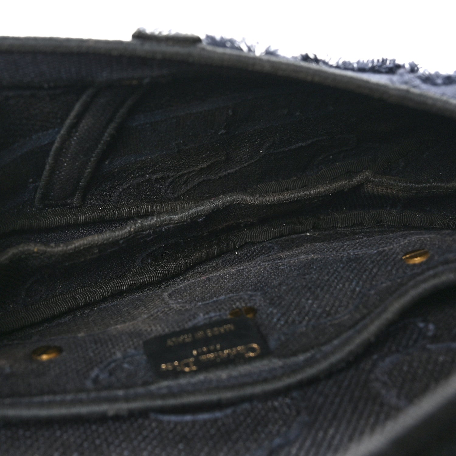 Christian Dior Canvas Embroidered Camouflage Saddle Bag Blue 5 of 10
