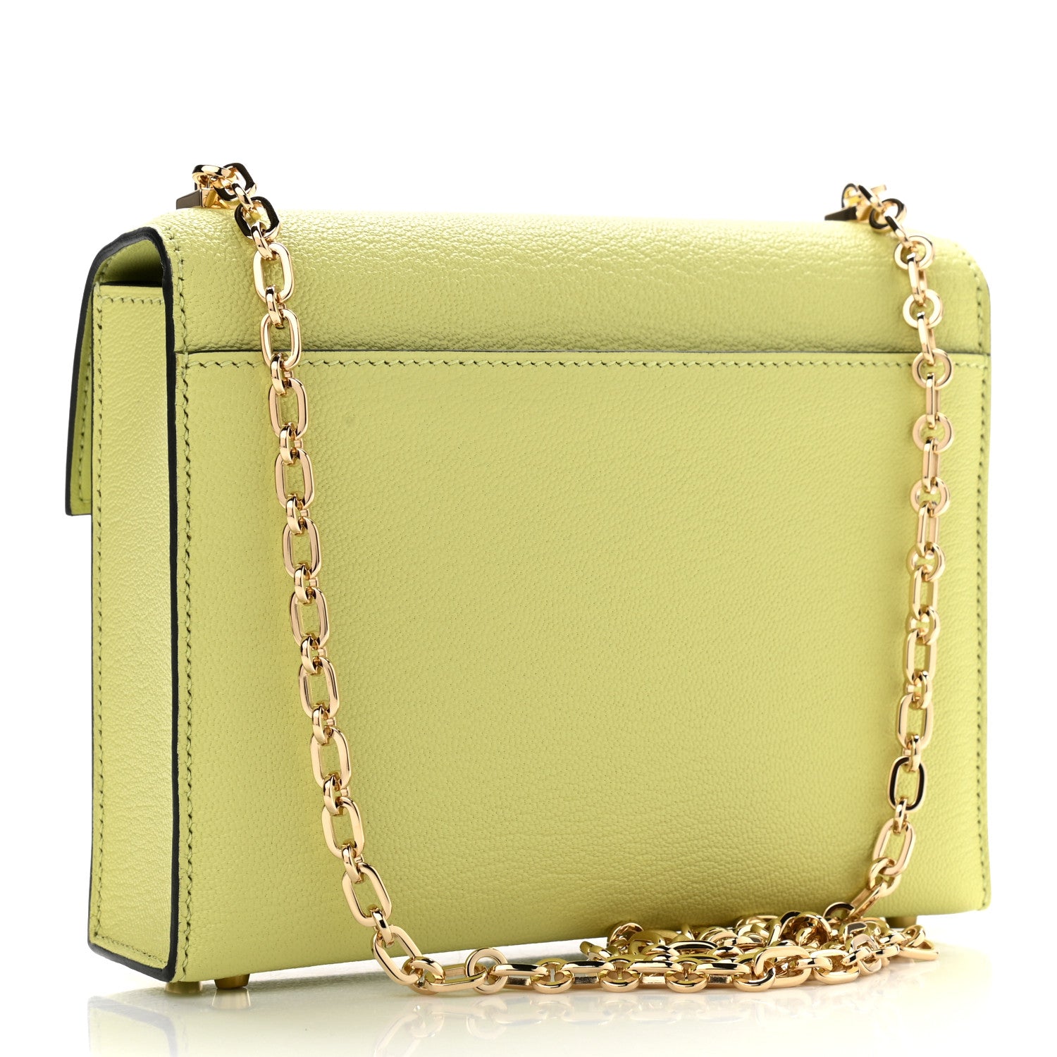 Hermes Chevre Mysore Mini Verrou Chaine Bag Jaune Bourgeon 3 of 12