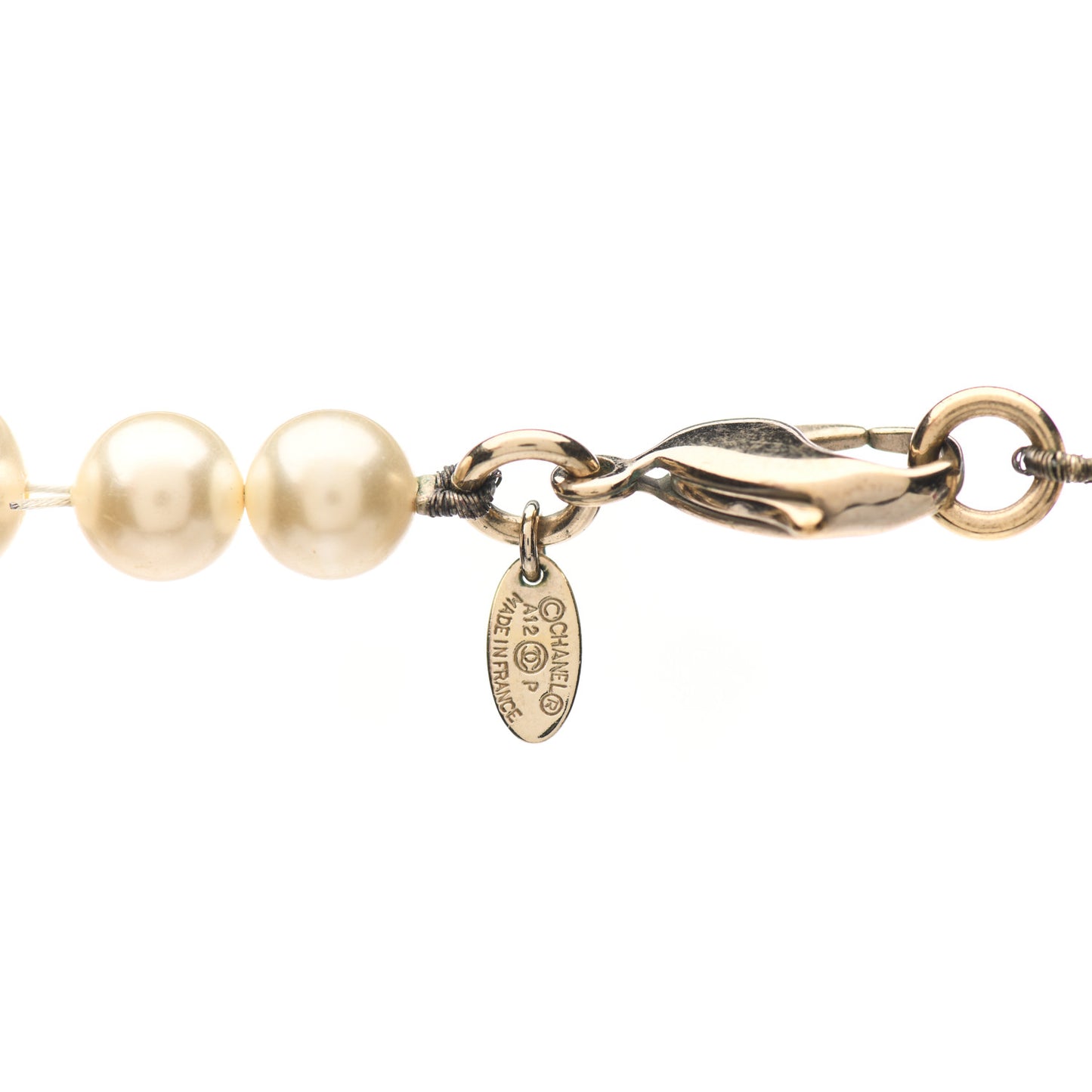 Pearl Multistrand CC Long Necklace Pearly White