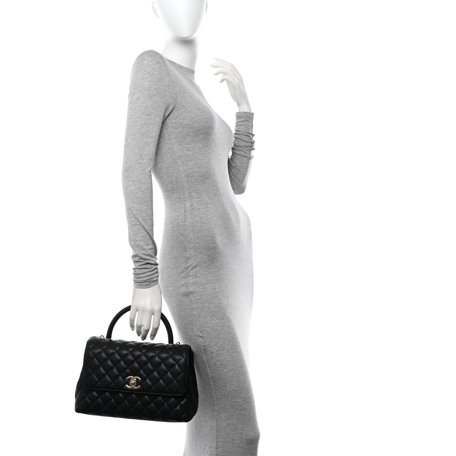 Chanel Caviar Quilted Small Coco Handle Flap Black 2 of 10