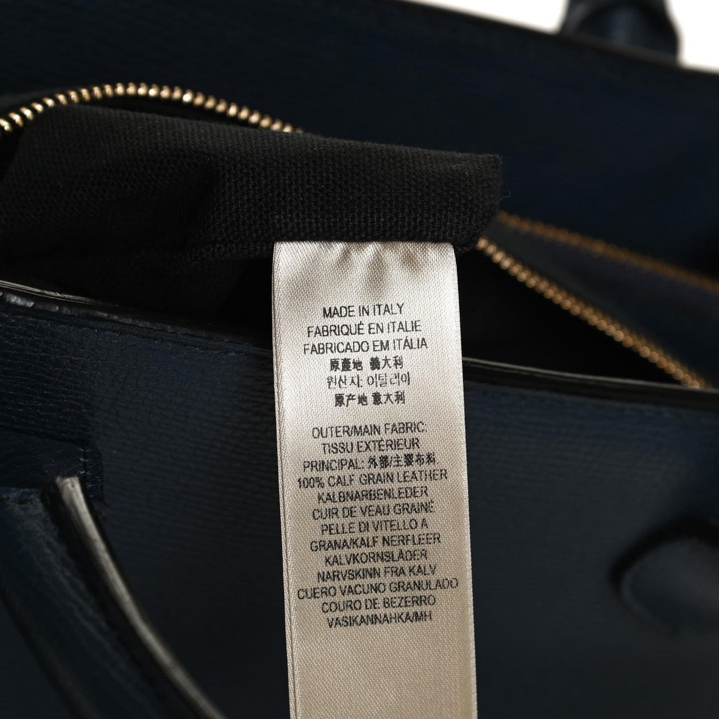 Grainy Calfskin House Check Medium Banner Tote Ink Blue