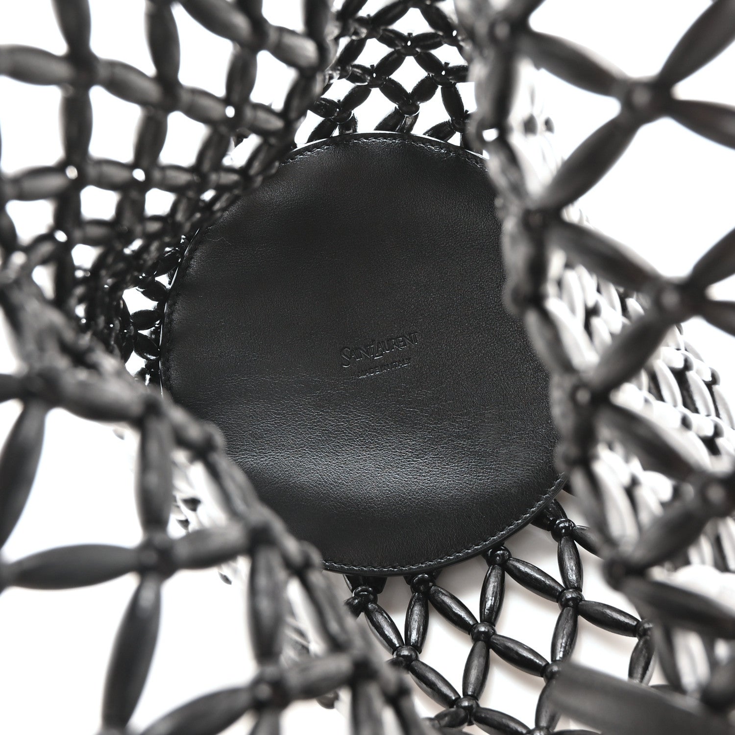 Saint Laurent Wood Beaded Hobo Bag Black 5 of 9