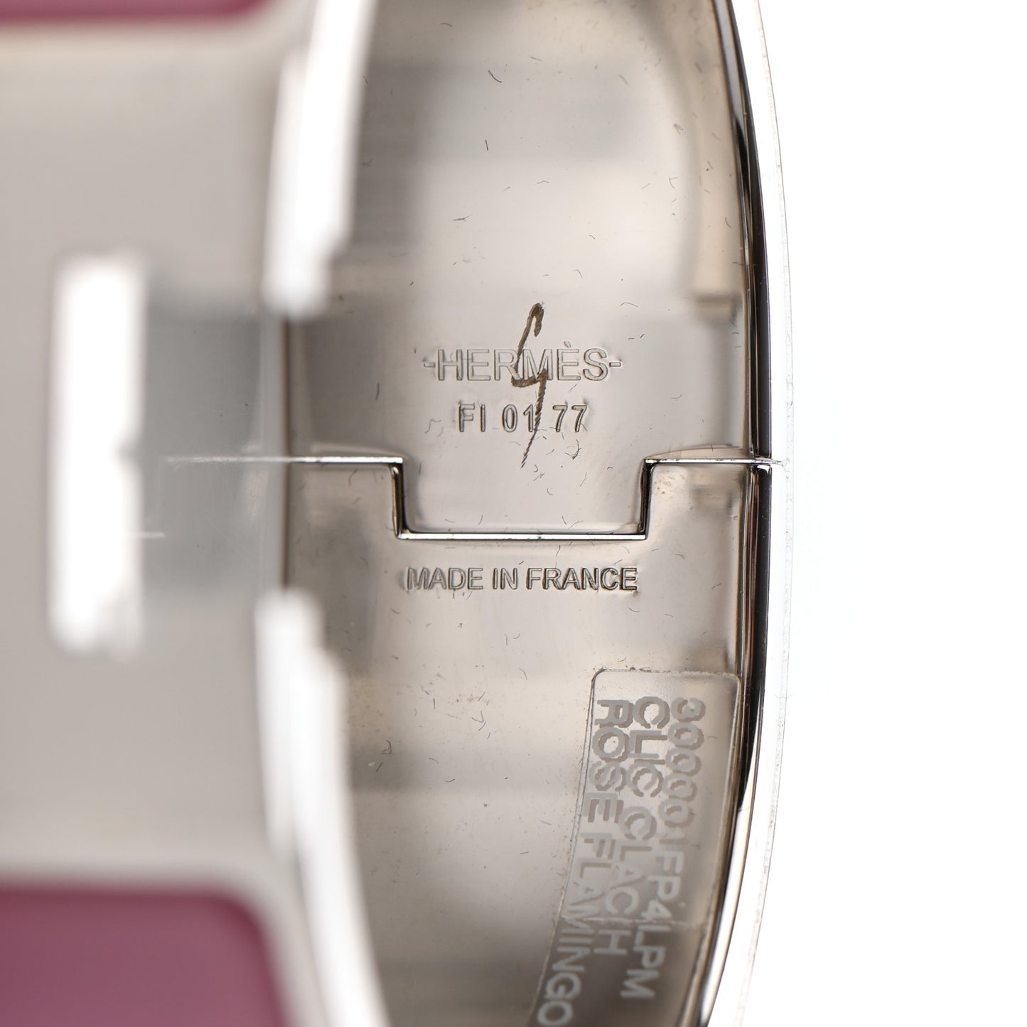 Enamel Wide Clic Clac H Bracelet PM Rose Flamingo