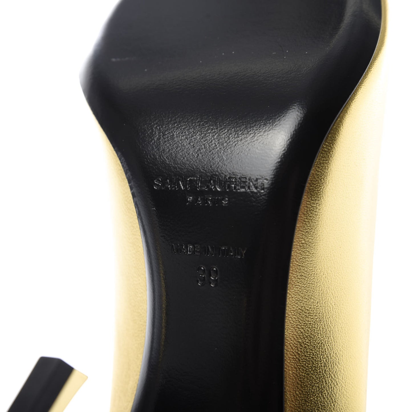 Metallic Calfskin Opyum 85 Pumps 39 Oro
