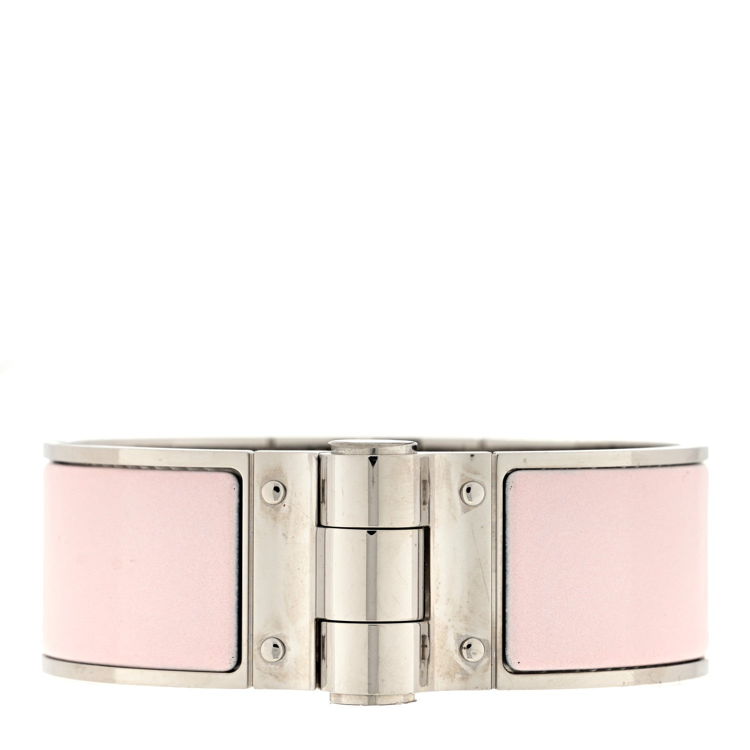 Hermes Enamel Charniere Uni Wide Hinged Bracelet S Rose Candeur 1 of 4