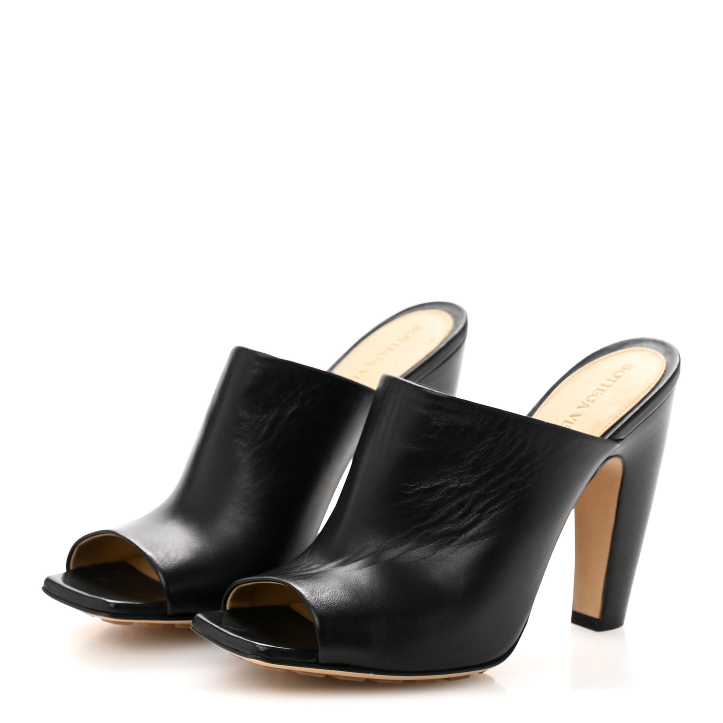 Lambskin Stretch Canalazzo Sandals 37.5 Black