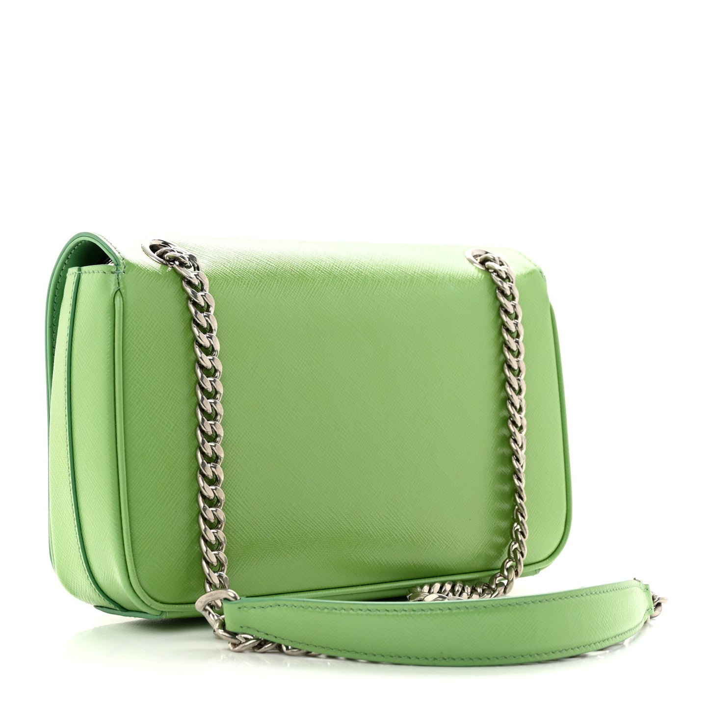 Saffiano Vernice Chain Shoulder Bag Green
