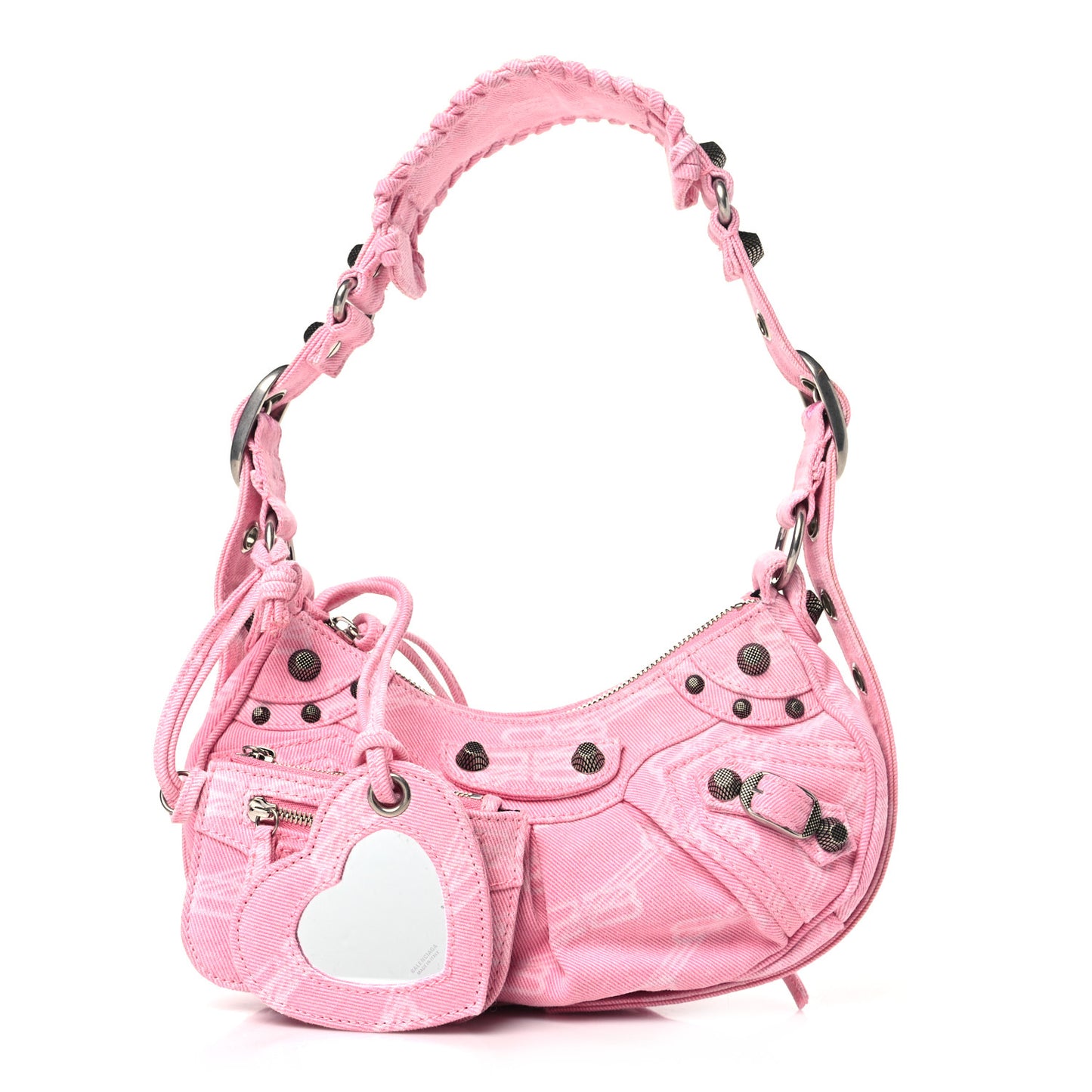 Denim BB Monogram Le Cagole Shoulder Bag XS Pink