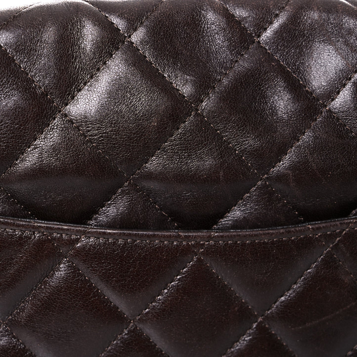 Washed Lambskin Quilted Jumbo Hybrid Reissue Flap Dark Brown