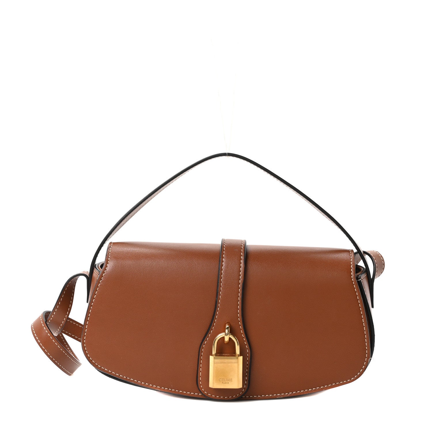 Celine Smooth Calfskin Tabou Clutch On Strap Tan 1790738