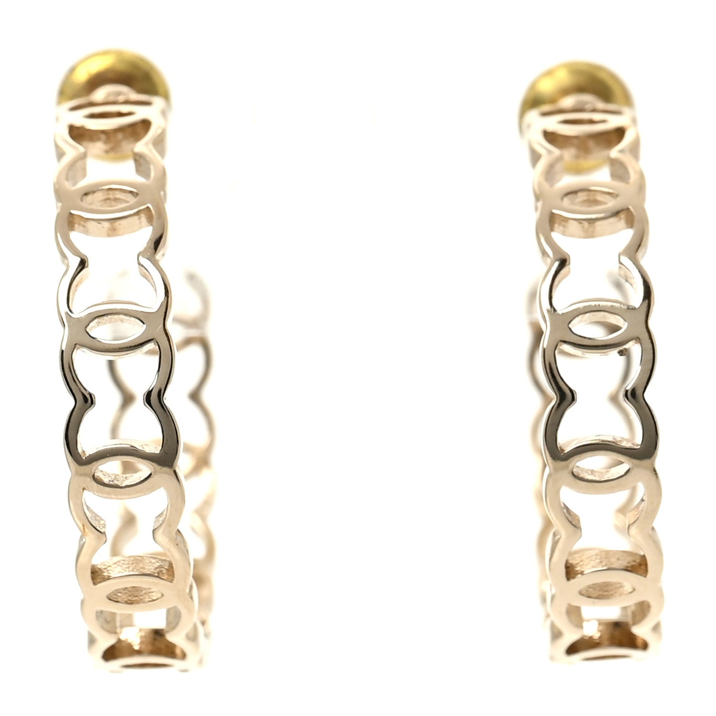 Metal CC Hoop Earrings Gold