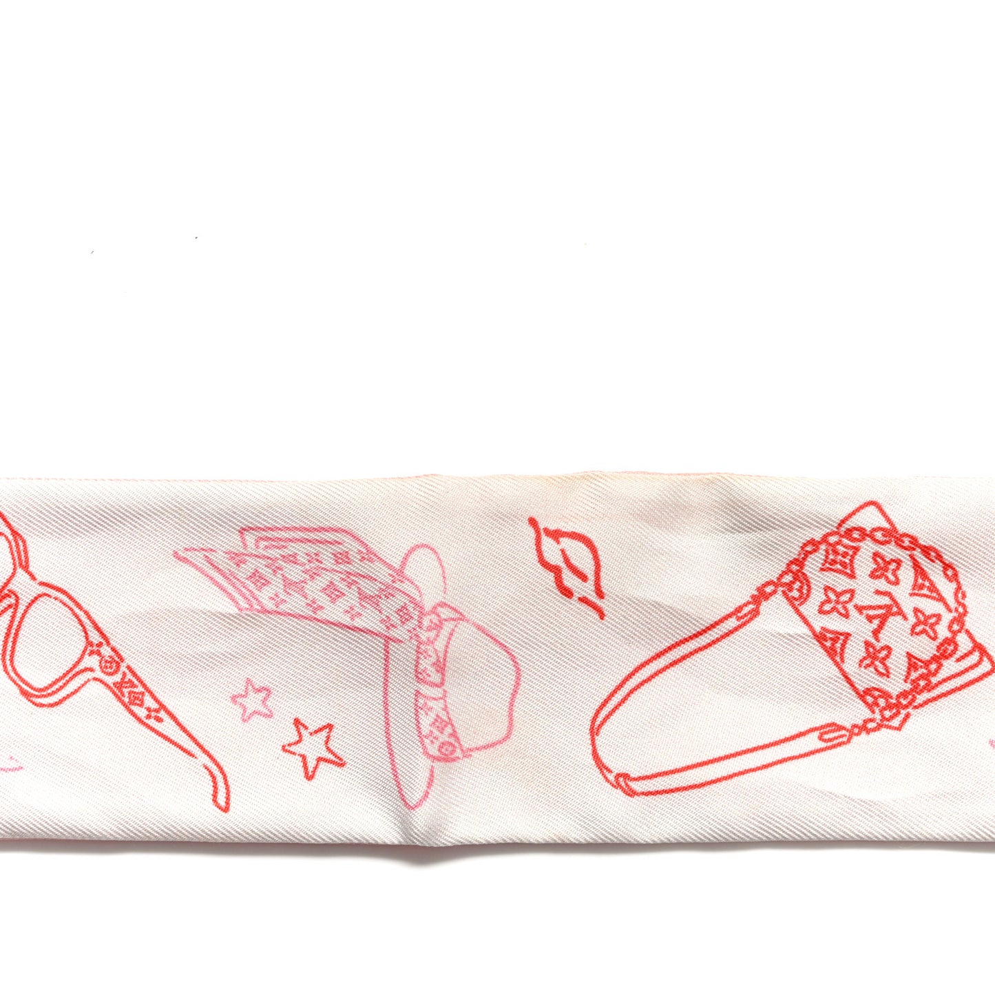 Silk Monogram Essentials LV BB Bandeau Pink Red
