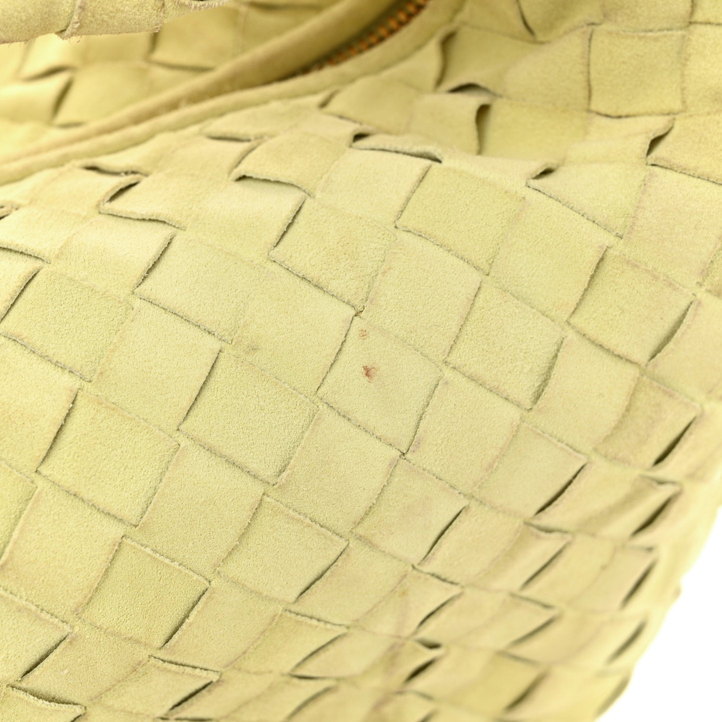 Suede Calfskin Intrecciato Teen Jodie Hobo Lemon Wash
