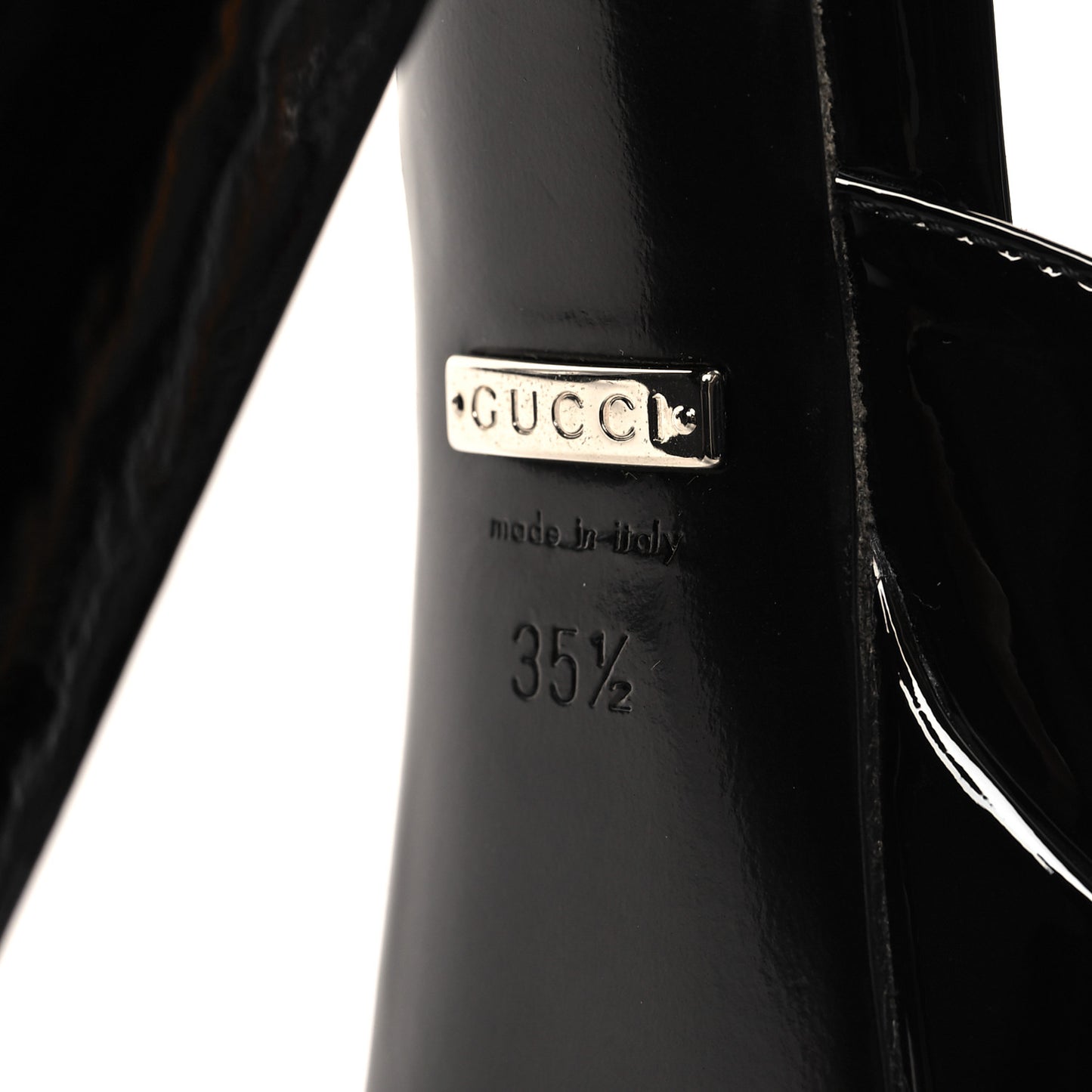 Patent Crystal Double G Platform Pumps 35.5 Black