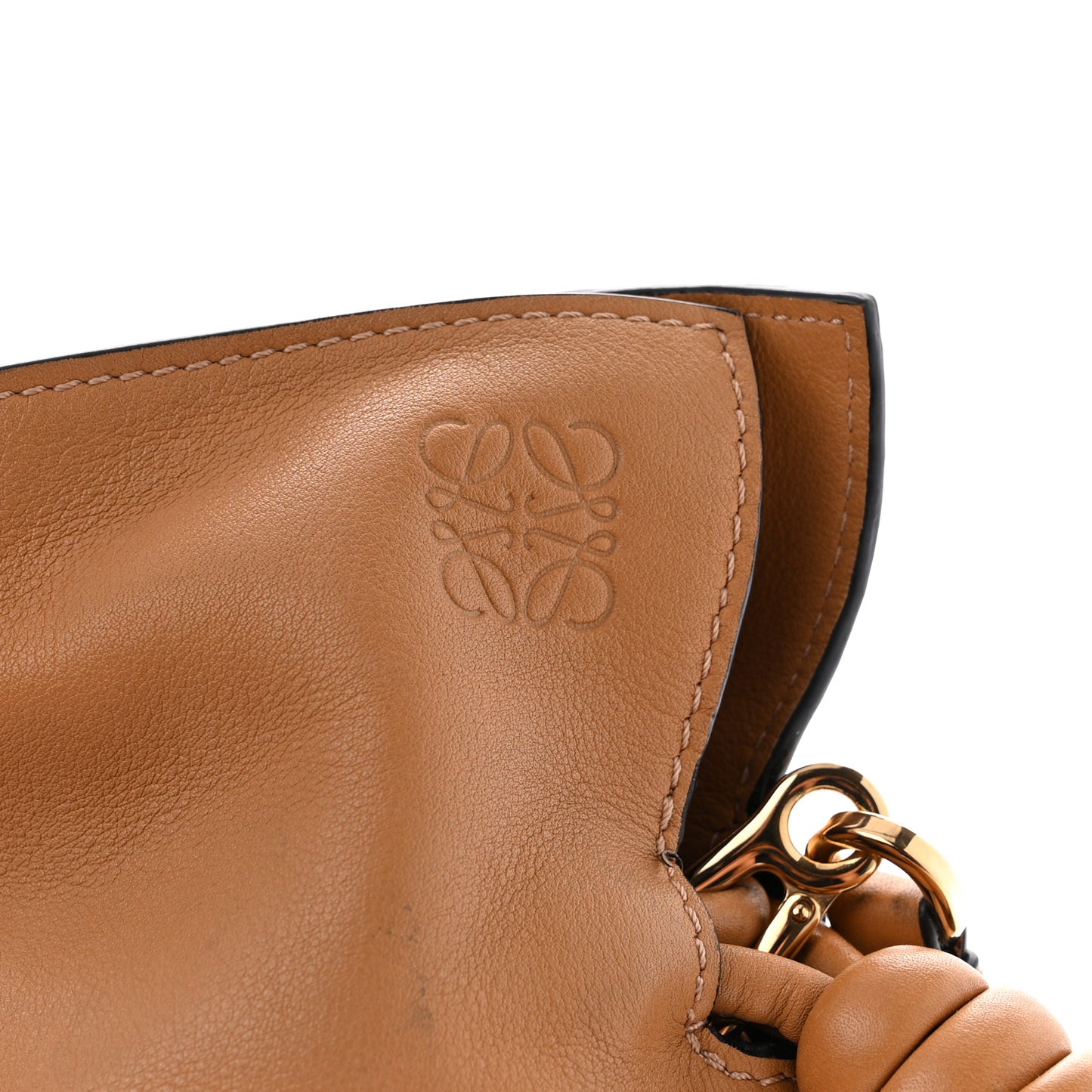 Nappa Flamenco Knot Clutch Warm Desert