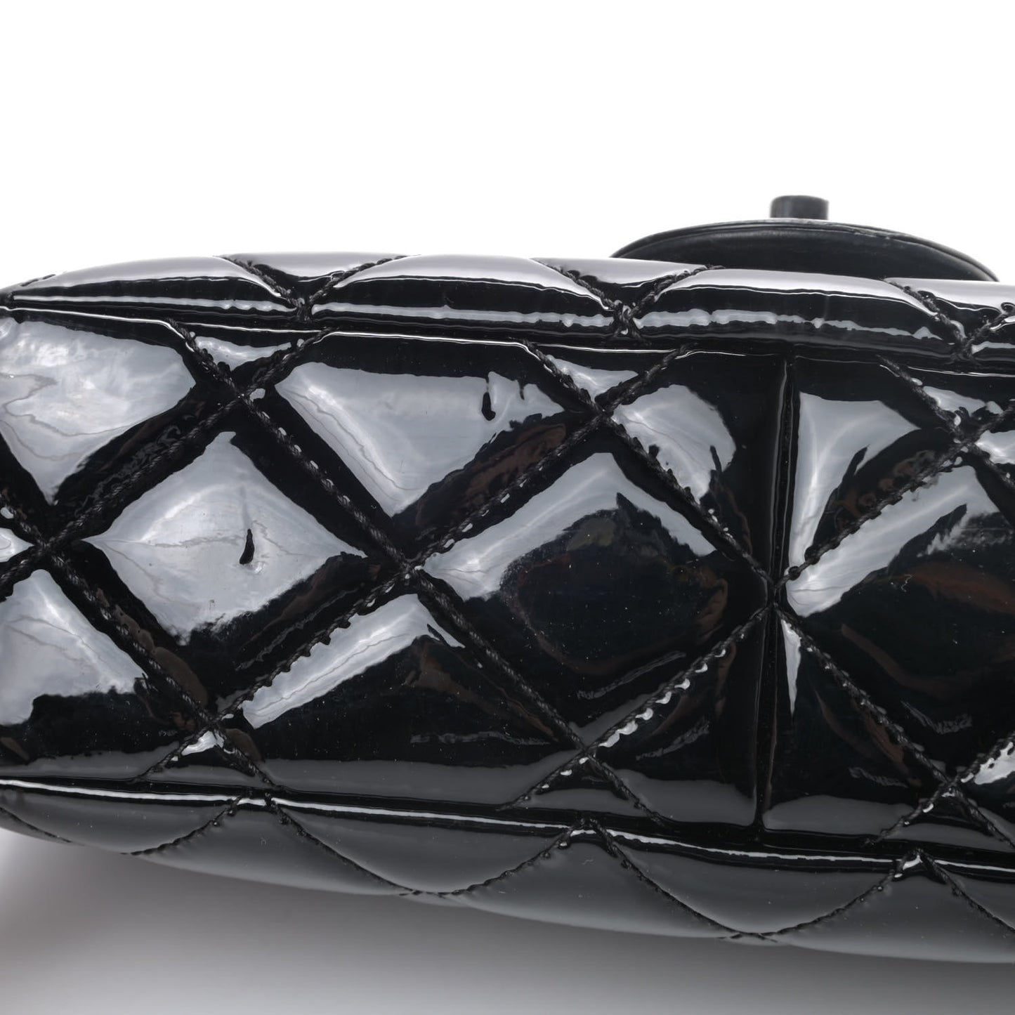 Patent Quilted Small Coco Shine Flap Black