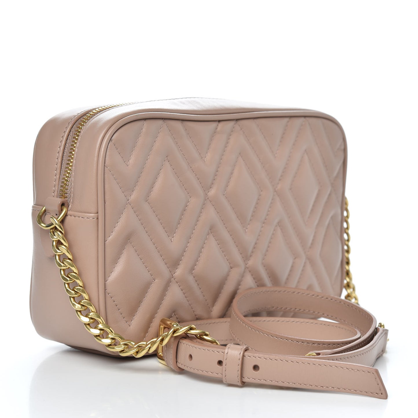 Soft Calf Quilted Camera Bag Cipria