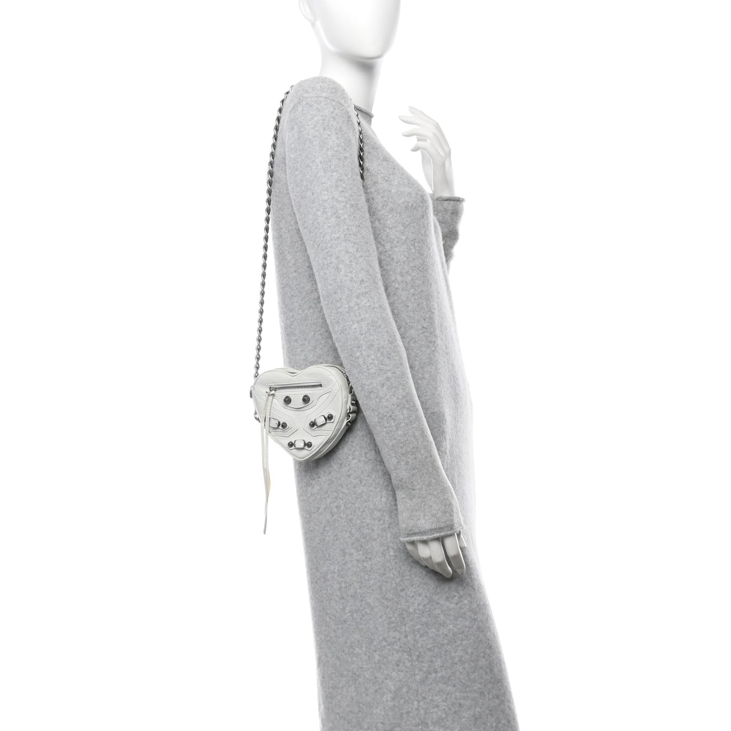 Agneau Arena Mini Le Cagole Heart Bag Optic White