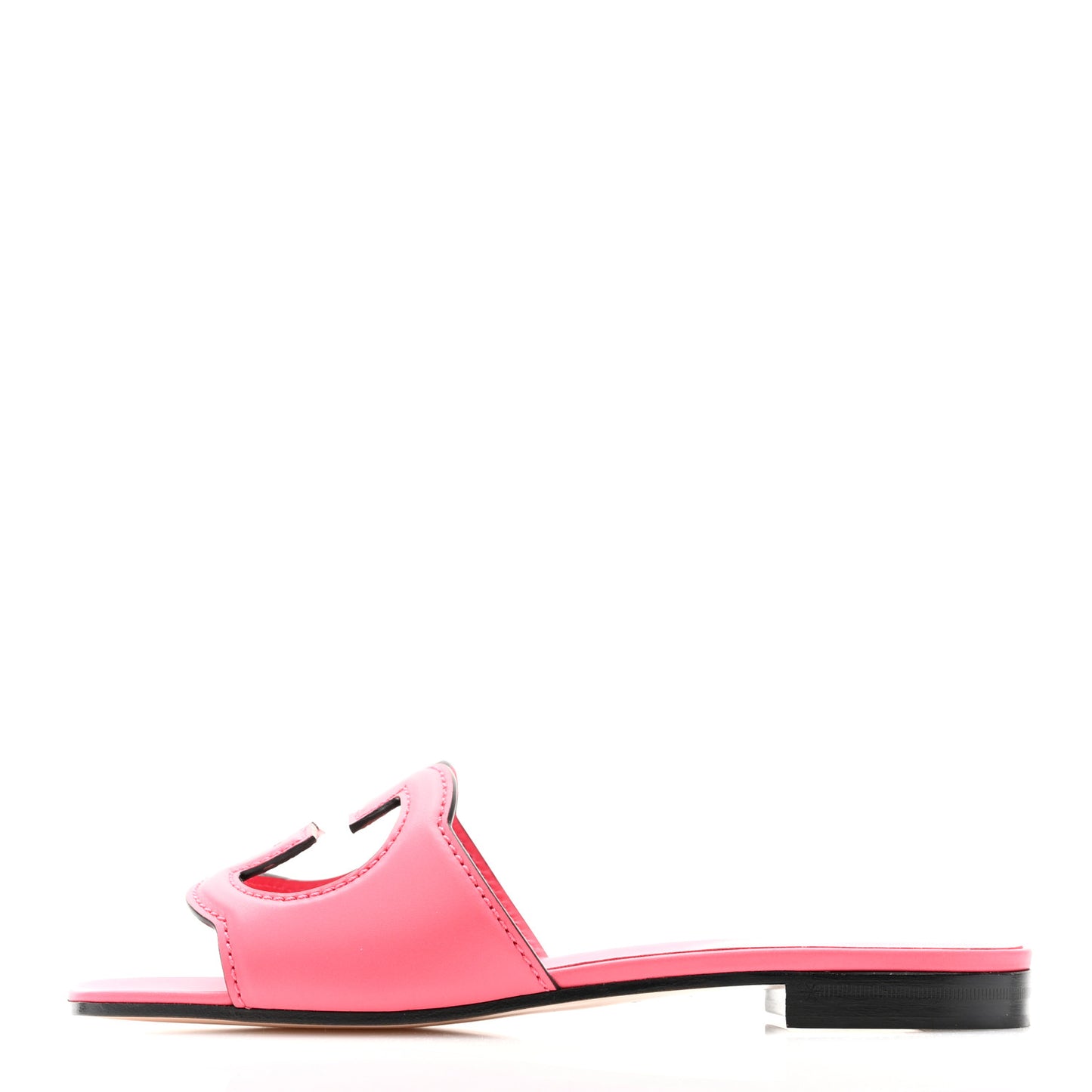 Cosmos Softy Calfskin Interlocking G Cut Out Slide Sandals 36 Rhodamine Pink