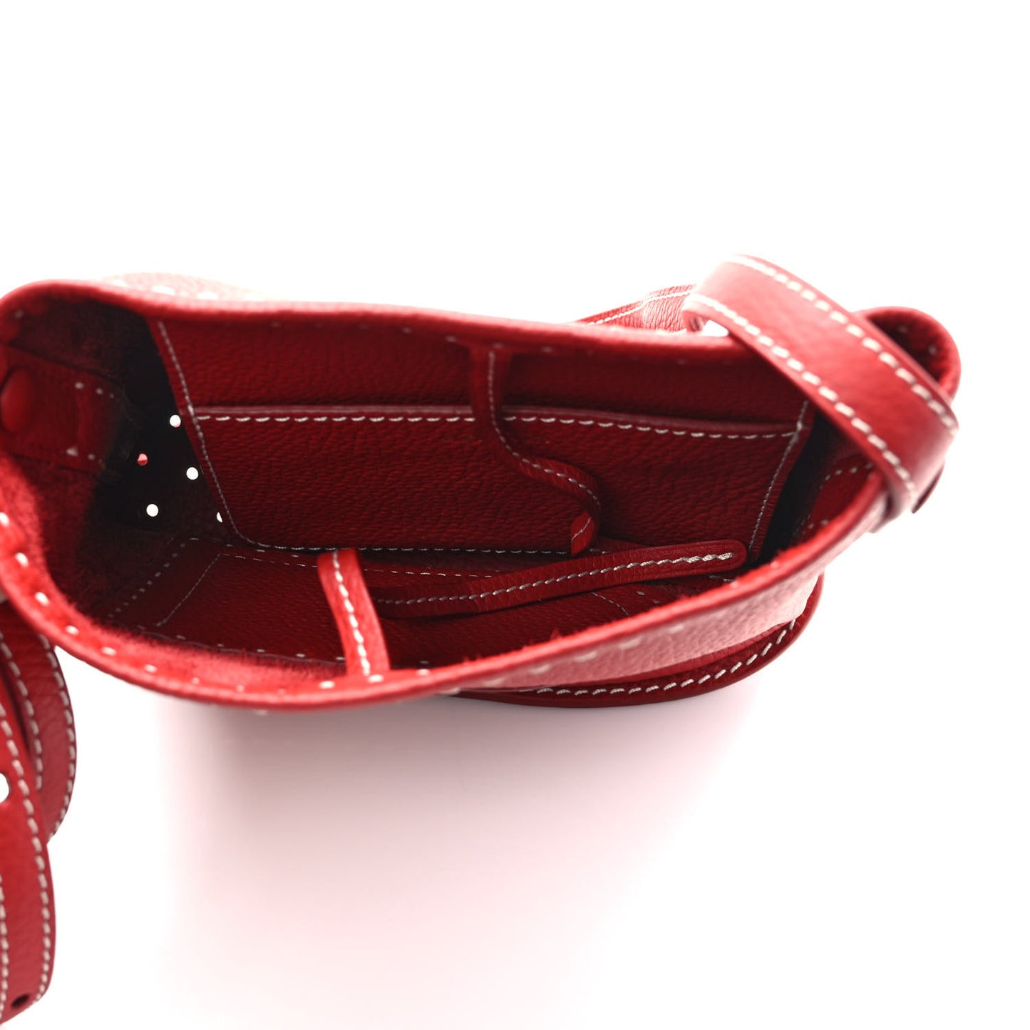 Taurillon Soft Mini Pin Surpique Bucket Scarlet Red