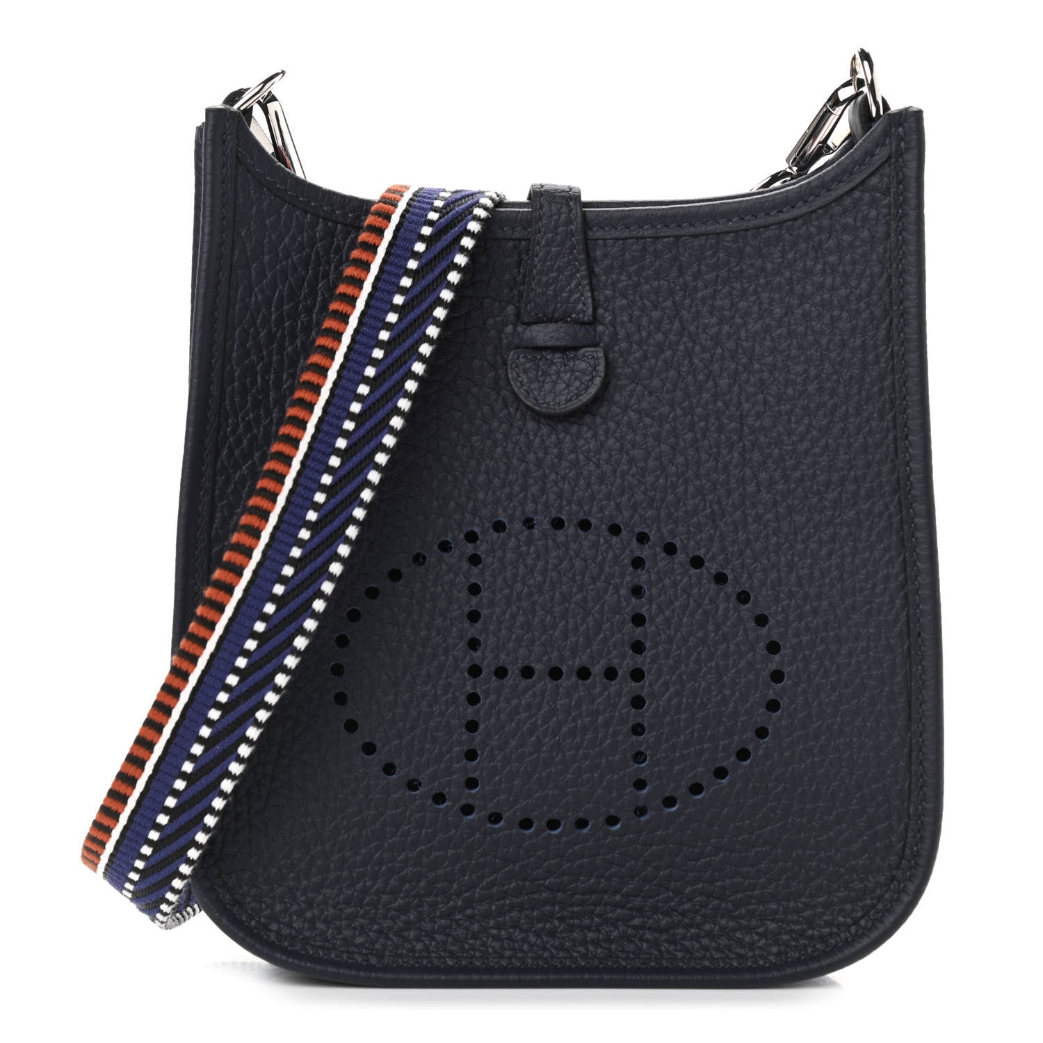 Hermes Taurillon Clemence Amazone Sangle Cavale Evelyne TPM Bleu Nuit Bleu Encre Cuivre 1 of 11