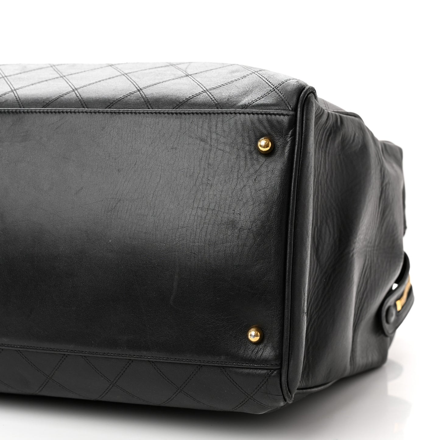 Calfskin Stitched XL Weekender Black