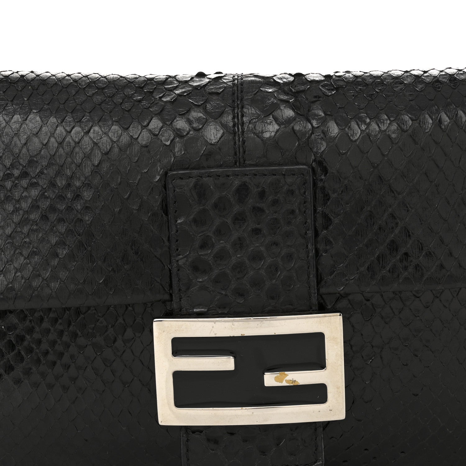 Fendi Snakeskin Baguette Black 8 of 12