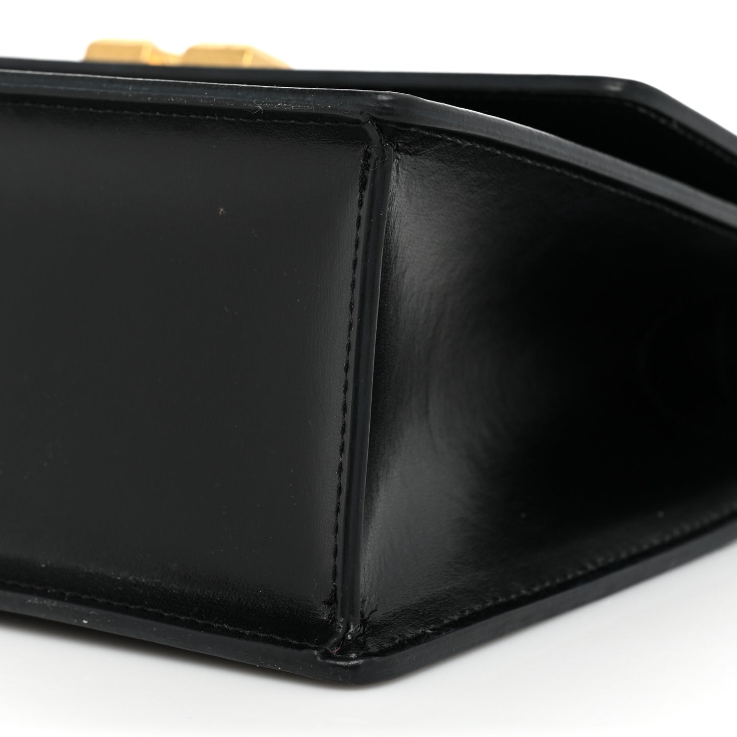 Calfskin Crystal Chain Jitney 1.4 Bag Black