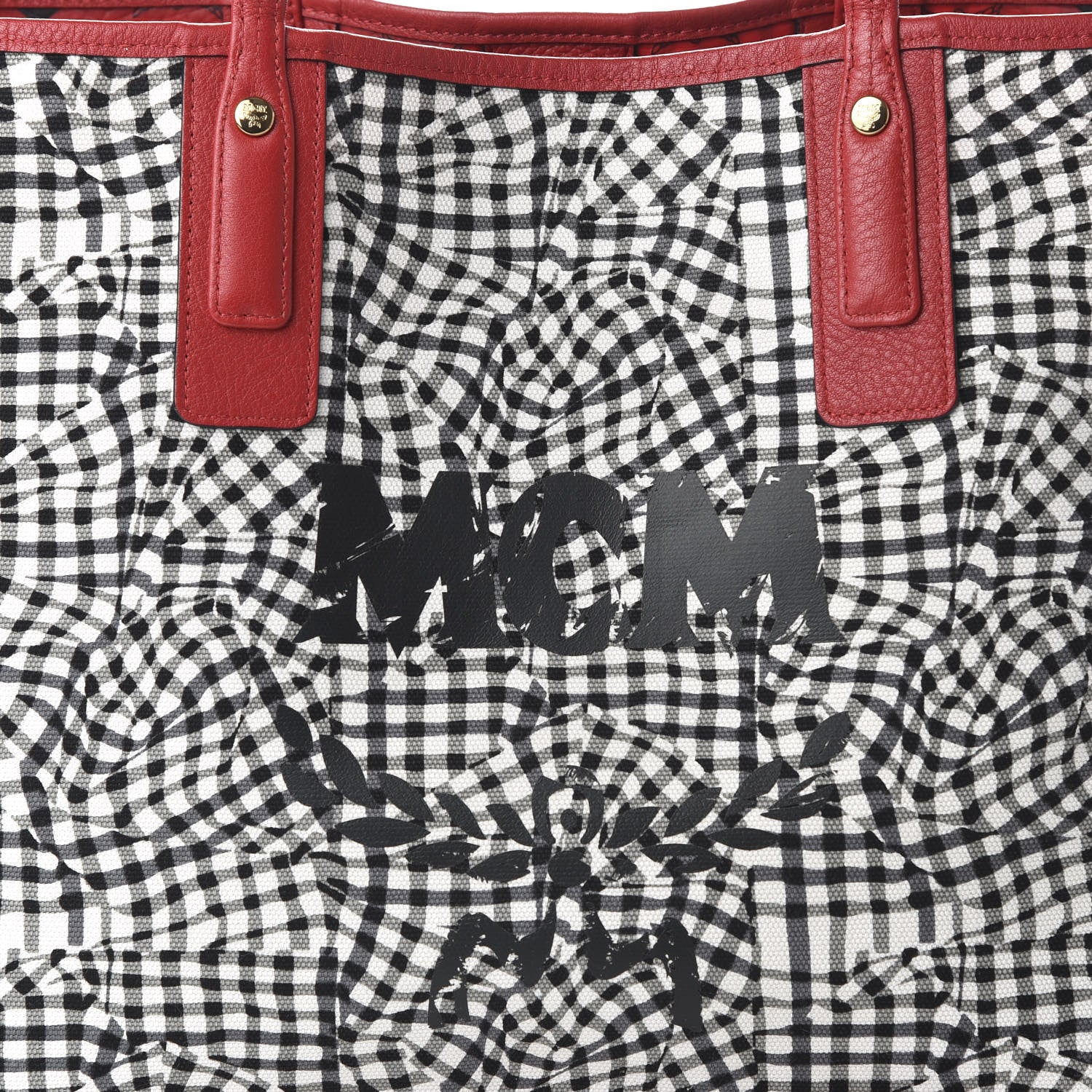 MCM Visetos Medium Liz Reversible Shopper Tote Ruby Red 15 of 15