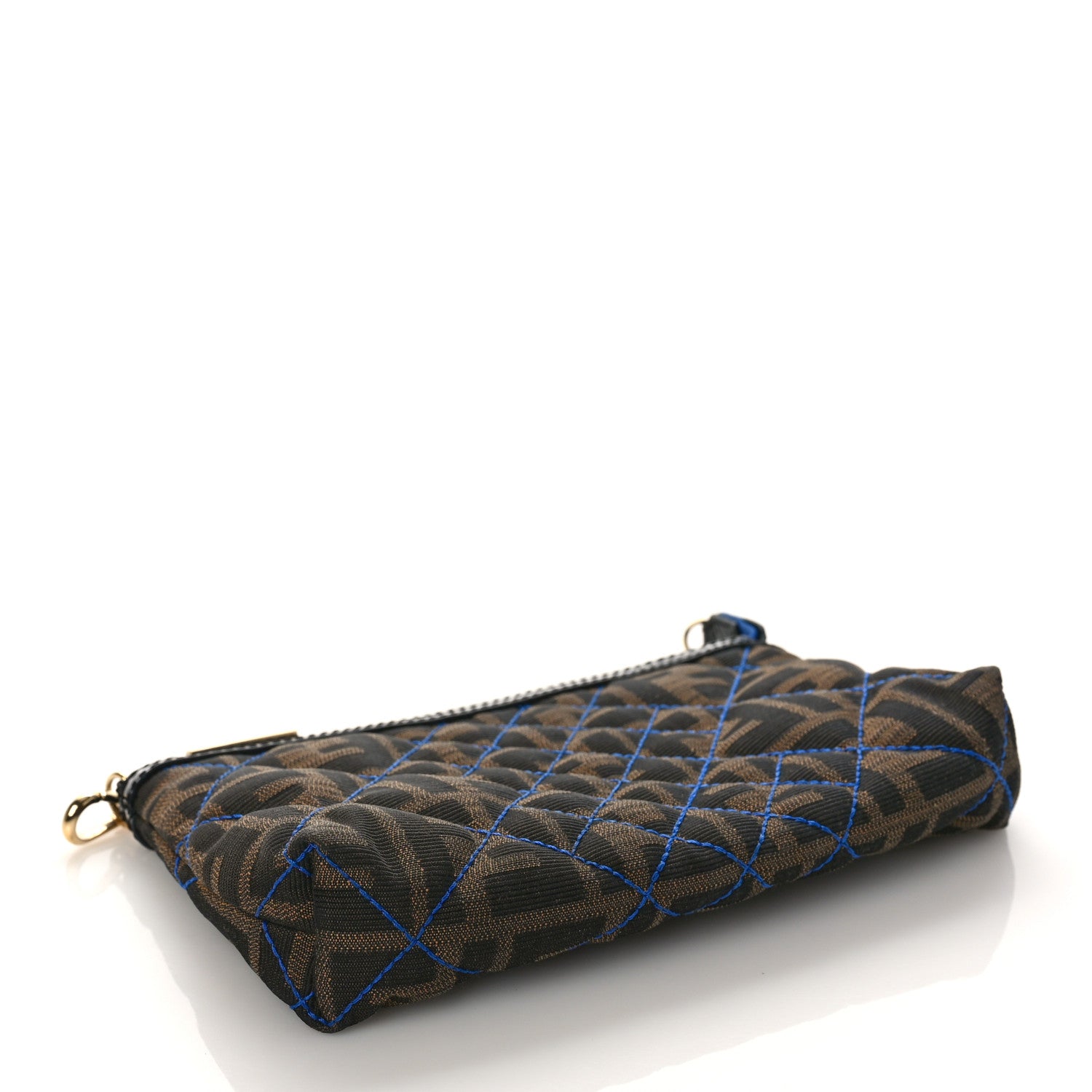 Fendi Zucca Quilted Pochette Tobacco Blue 4 of 8