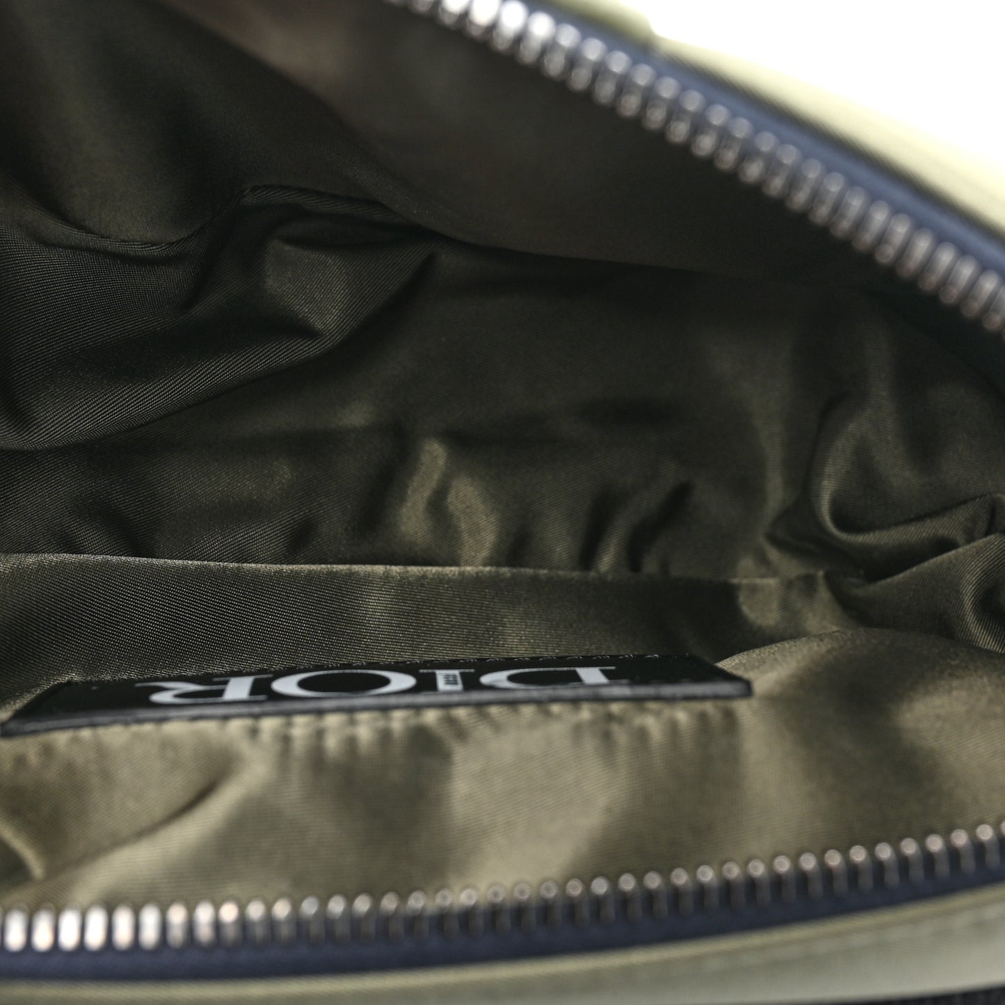 X SACAI Grained Calfskin Technical Fabric Mens Saddle Bag Olive Navy Blue