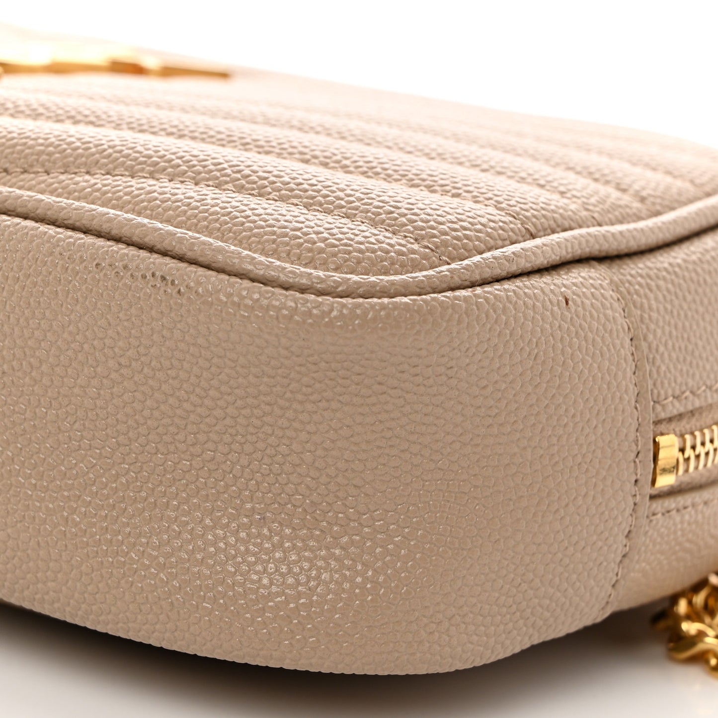 Grain De Poudre Matelasse Monogram Mini Lou Camera Bag Dark Beige