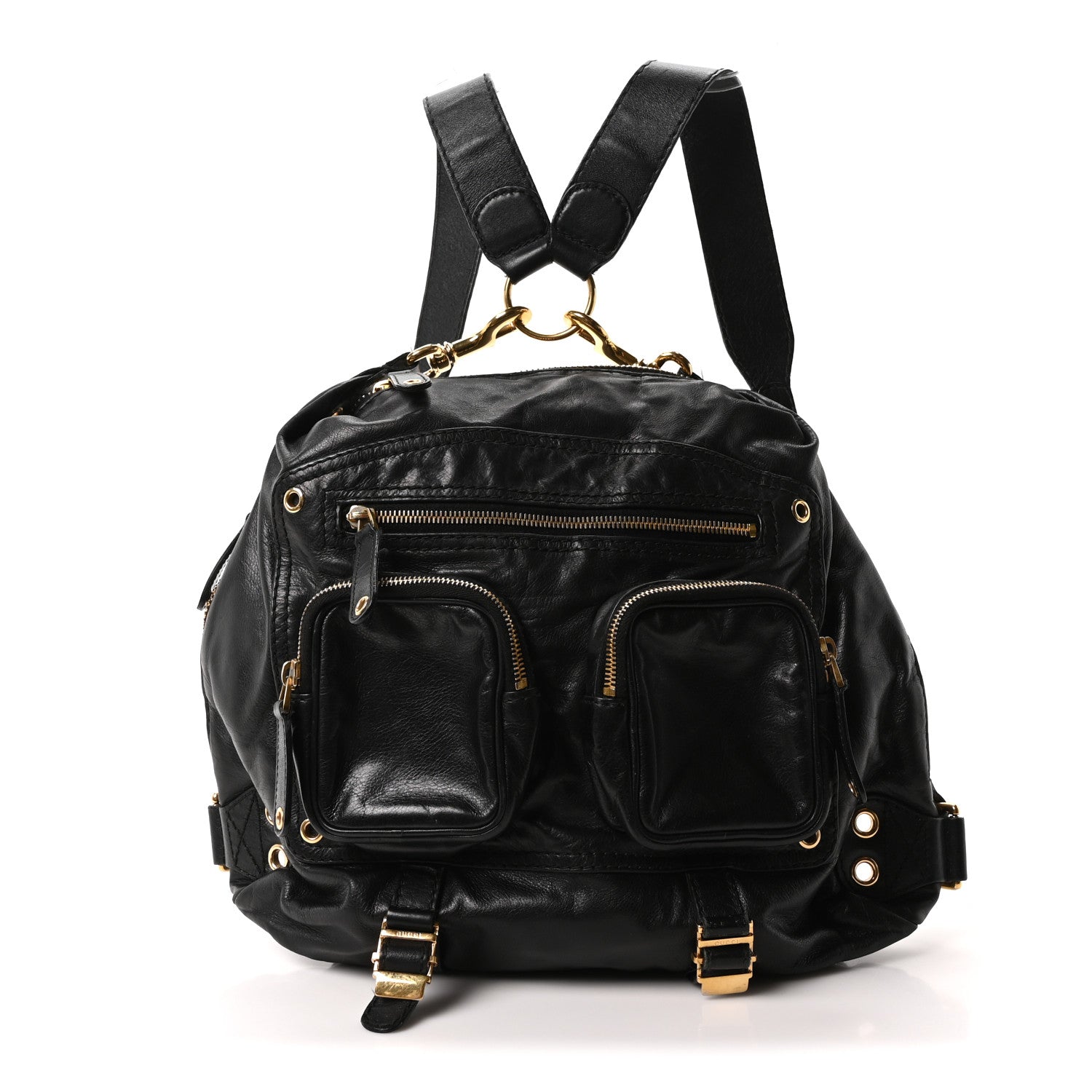 バッグ clowGUCCI Gucci Calfskin Medium Darwin Convertible Backpack Black 1838021