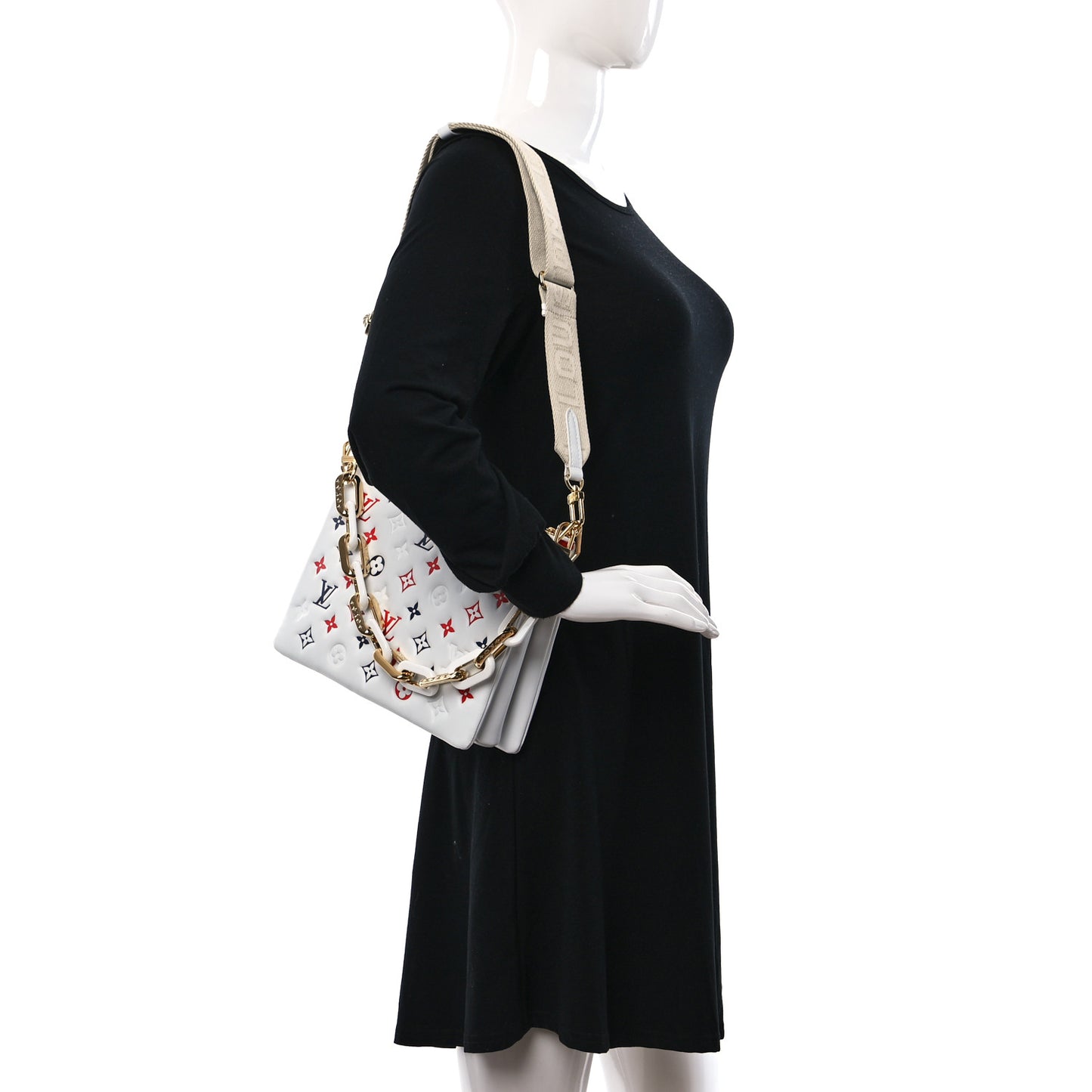Lambskin Embossed Monogram LV H32 PM White