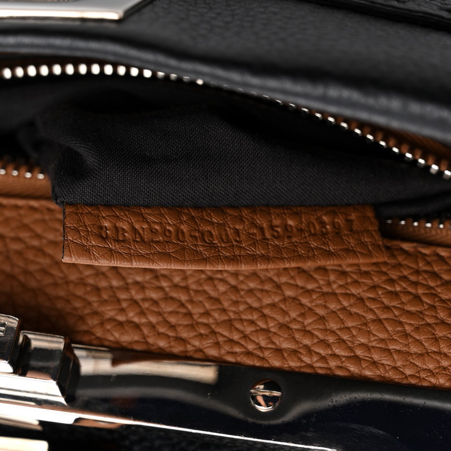 Cuoio Romano Selleria Bi-Color Medium Peekaboo Iconic Satchel Black Mou