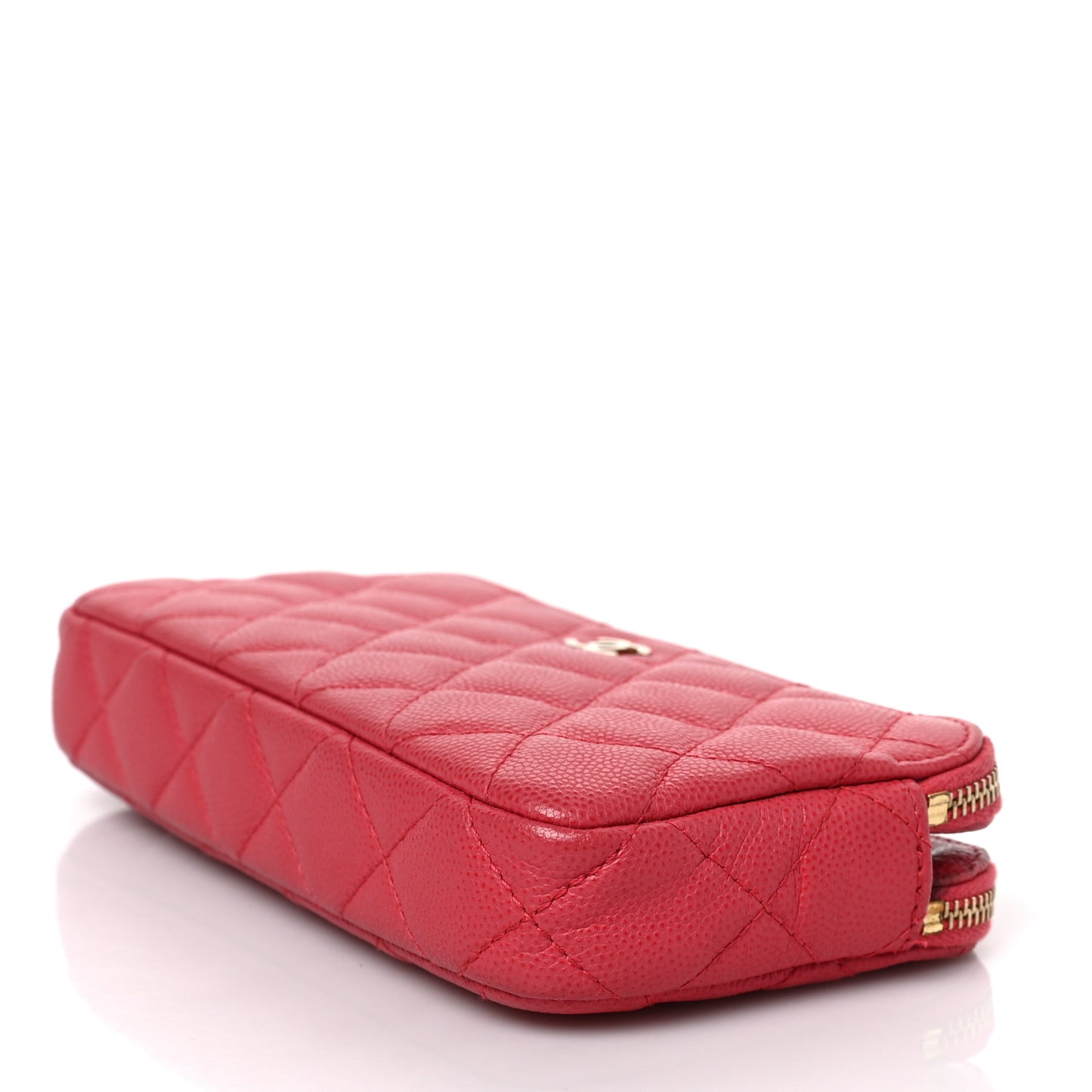 Caviar Quilted Small Clutch With Chain Pink