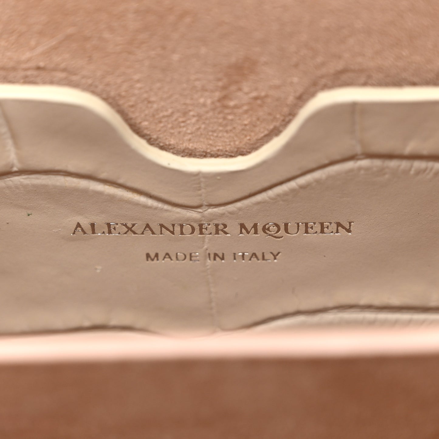 Calfskin Crocodile Embossed Box Shoulder Bag 16 White Bone